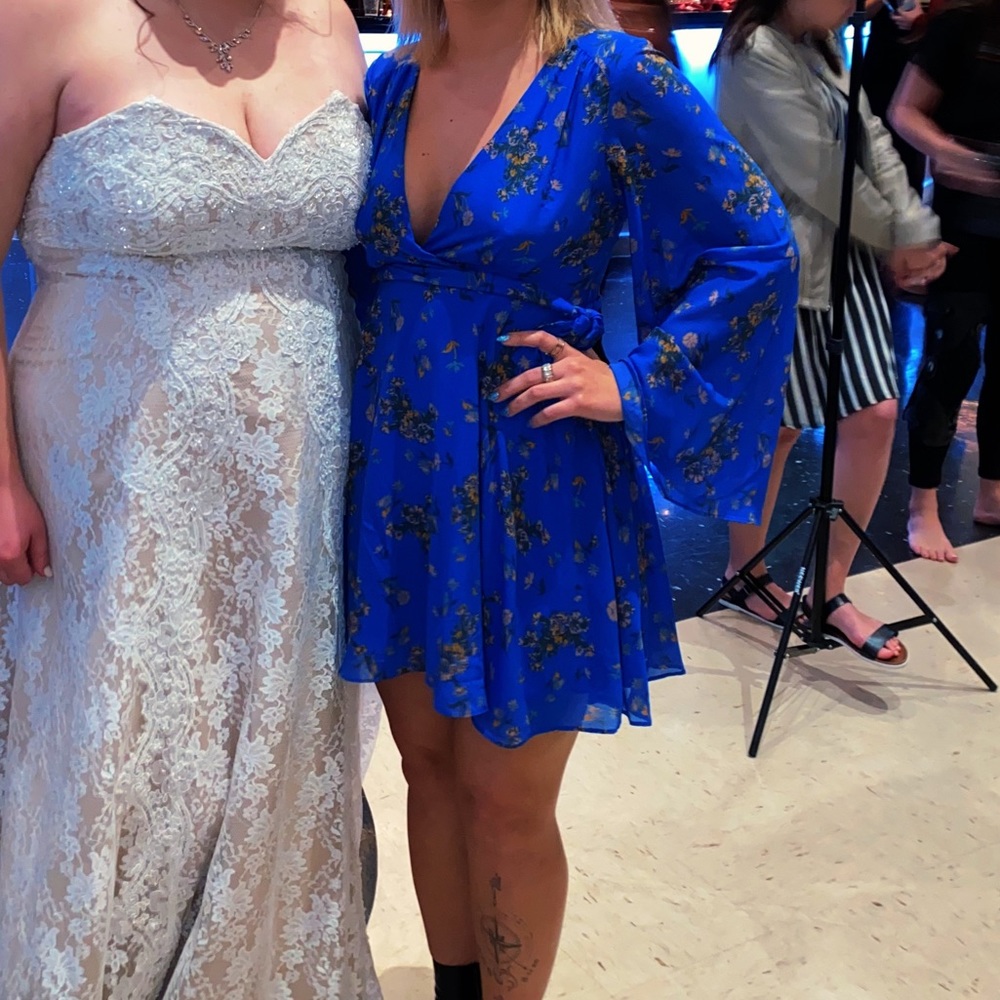 Free People Blue Floral Dress Tunic Size XS